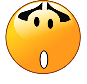 Surprised Emoticon of Wonderment and Curiosity PNG