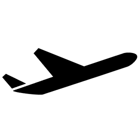 Sleek Silhouette of an Airplane in Flight PNG