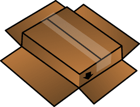 Open Brown Shipping Box with Lid PNG