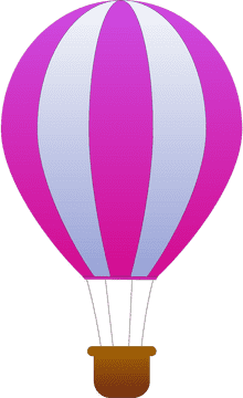 Whimsical Pink Hot Air Balloon Adventure PNG