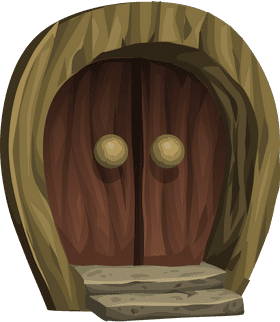 Whimsical Wooded Double Door Entrance PNG