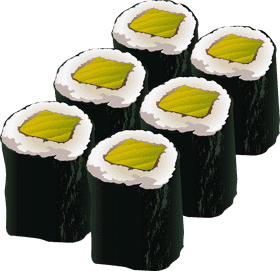 Sushi Rolls of Delightful Flavor PNG