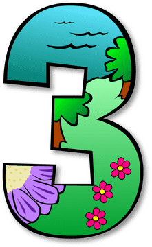 Colorful Number Pad with Nature Landscape PNG