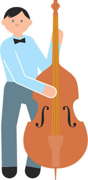 Swingin' Jazz Band with Double Bass Vibes PNG