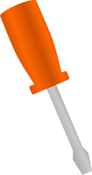 Vibrant Orange Handled Screwdriver Design PNG