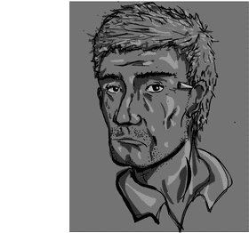 Chalk Artistry A Portrait of Resilience and Depth PNG