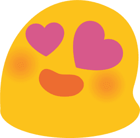 Heart-Eyed Blissful Yellow Blob PNG