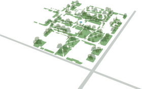 Serene University Campus Landscape Overview PNG