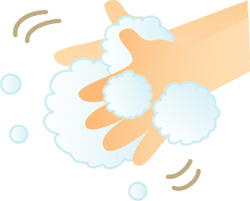 Hand Washing with Soft Foam Bubbles PNG