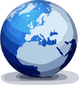 Serene Blue Globe of Continents PNG