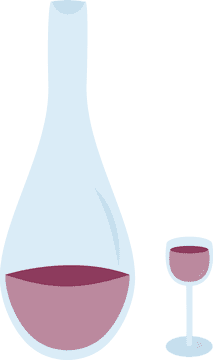 Elegant Wine Bottle and Glass Set PNG