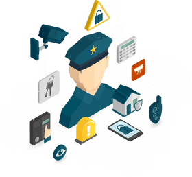 Enhanced Security Lock with Surveillance Integration PNG