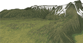 Majestic Grassland Landscape with Snow-Capped Peaks PNG