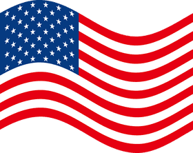 Waving American Flag Design PNG
