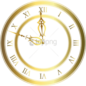 Elegant Golden Clock of Time PNG