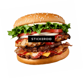 Ultimate Double Bacon Burger Delight PNG