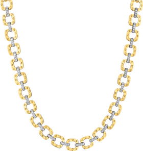 Elegant Gold and Silver Link Jewelry Necklace PNG