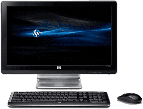 Sleek HP All-in-One Desktop Computer Setup PNG
