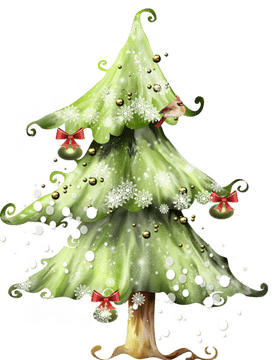 Festive Snowy Christmas Tree PNG