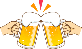 Cheers with Refreshing Beer Glasses! PNG