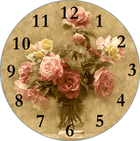 Floral Time A Beautiful Clock Arrangement PNG
