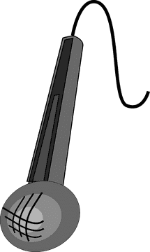 Classic Black Microphone with a Wired Connection PNG