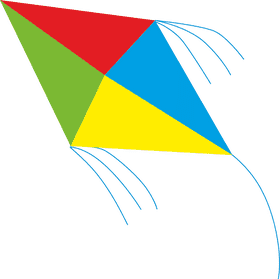 Vibrant Rainbow Kite Delight PNG