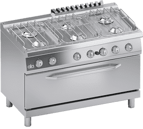 “Professional Three-Burner Gas Stove with Oven” PNG