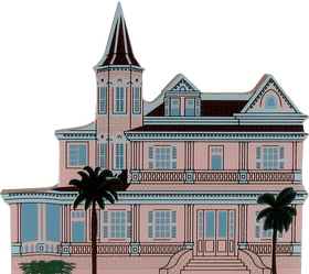 Charming Vintage Victorian House Design PNG