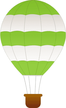 Emerald Stripes Hot Air Balloon Adventure PNG