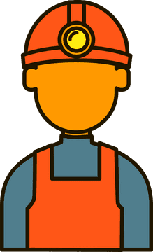 Coal Miner in Safety Gear PNG