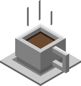 Steaming Cup of Rich Coffee Beans PNG