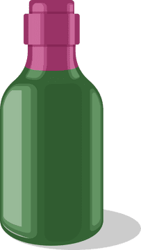 Green Curved Bottle with Pink Lid PNG
