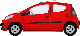 Vibrant Red City Car Adventure PNG