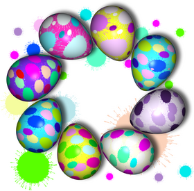 Easter Eggs Extravaganza Colorful Dots Celebration PNG