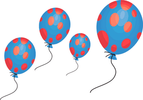 Cheerful Blue Balloon Extravaganza PNG