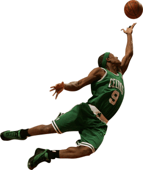 Basketball Player in Dynamic Dunk Pose PNG