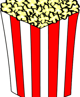 Classic Red and White Popcorn Bucket Delight PNG