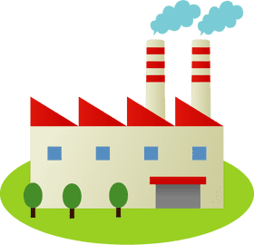 Modern Eco-Friendly Factory Design PNG