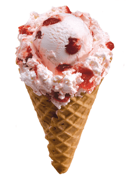 Sweet Strawberry Delight Ice Cream Cone PNG