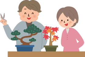 Joyful Moments with Bonsai Trees PNG