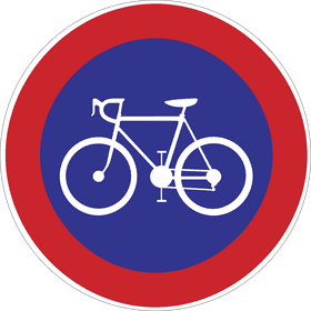 Bicycle Warning No Riding Zone Ahead PNG