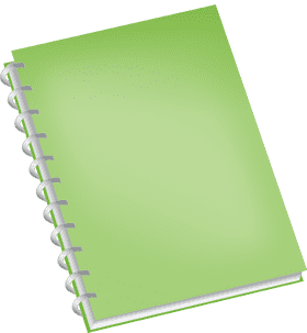 Vibrant Green Spiral Notebook Delight PNG