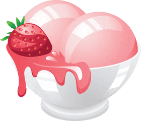Sweet Strawberry Ice Cream Delight PNG
