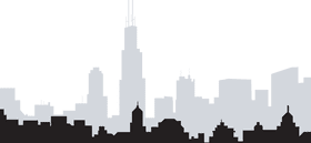 Elegant City Skyline at Dusk PNG