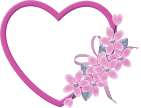 Delicate Heart of Pink Flowers PNG
