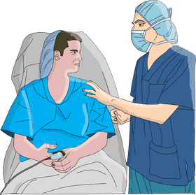 Caring Nurse Providing Comfort to Patient PNG