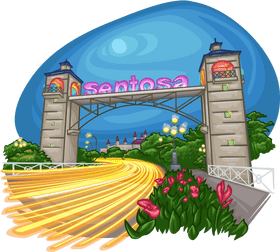 Sentosa Scenic River Bridge Gateway PNG