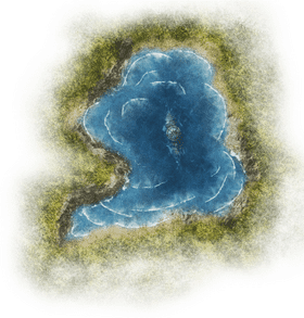 Lagoon Water Serenity and Surroundings PNG