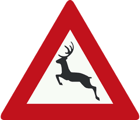 Caution Animal Crossing Ahead Sign PNG